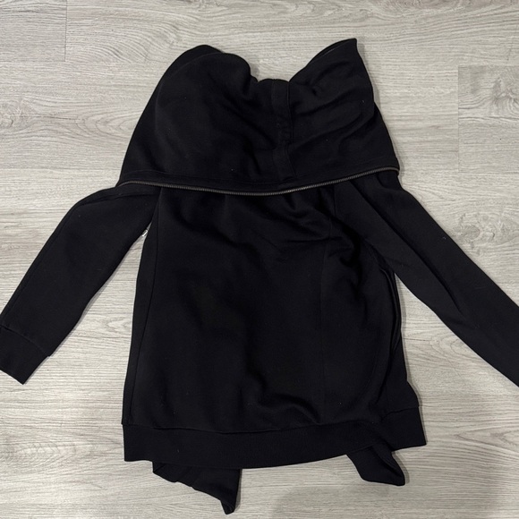 All Saints Black Draped Jacket with Zipper Accents - Picture 4 of 4
